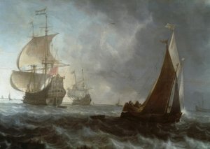 Hollannin sotalaivoja tekijältä Ludolf Backhuysen