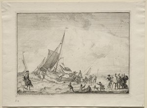 Laivan vesillelasku, 1701. tekijältä Ludolf Backhuysen