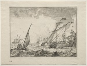 Laivat Galessa, 1701. tekijältä Ludolf Backhuysen