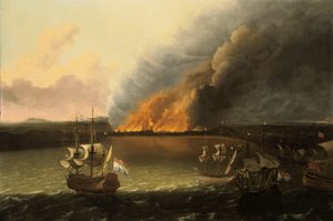Merimaisema ja tuli kaukaisuudessa, 1667 tekijältä Ludolf Backhuysen I