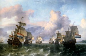 Intia-yhtiön hollantilainen siipi. Ludolf Backhuysenin (1631-1708) maalaus Ec. Hol.