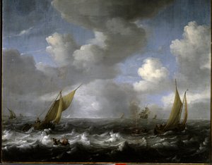 Laivasto. Ludolf Backhuysenin (1631-1708) maalaus Ec. Hol.
