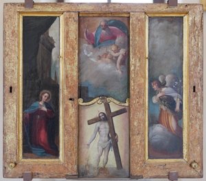 Marian ilmestys, Jumala Isä kirkkaudessa ja Kristuksen kallisarvoinen veri. tekijältä Ludovico Carracci