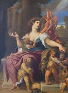 Caridade (óleo sobre tela) finlandês tekijältä Ludovico Carracci