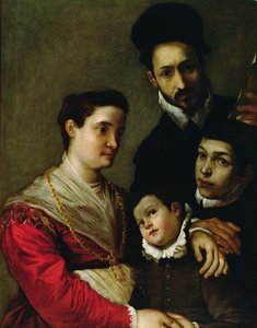 Muotokuva Tacconien perheestä (öljy kankaalle) tekijältä Ludovico Carracci