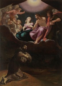 Pyhä Franciscus Assisilainen Portiunculassa tekijältä Ludovico Carracci