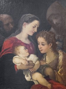 Pyhä perhe pyhien Franciscuksen ja Katariina Aleksandrialaisen kanssa, n. 1589-1592 (öljy kankaalle) tekijältä Ludovico Carracci
