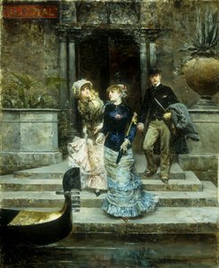 Lähtö hotellista Royal, Venetsia, 1881