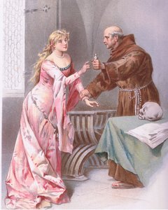 Friar Hold daughter, I do spy a kind of hope., kuvitus elokuvasta Romeo ja Julia, tekijältä Ludovico Marchetti