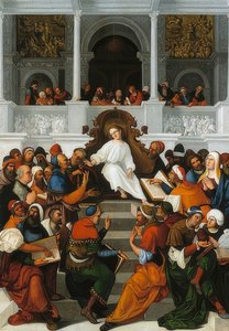 Kaksitoistavuotias Jeesus opettaa temppelissä. 1524
