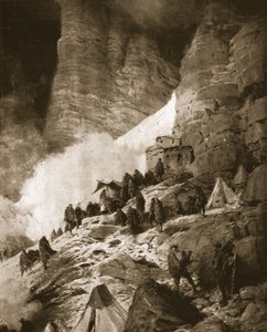 Italian alppisota Itävallan kanssa: messua vietetään vuoren rinteellä, kuvasta "The Illustrated War News", 21. kesäkuuta 1916 (litho)