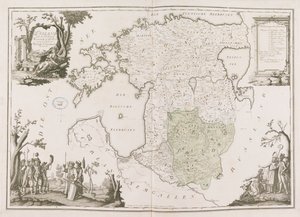 Viron ja Latvian yleinen kartta. Atlas de la Livonie, 1798. tekijältä Ludwig August von Mellin