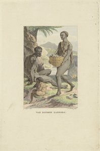 Tasmanian ihmiset Van Diemen Landers (otsikko esineessä)