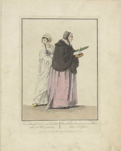 Äiti ja tytär matkalla kirkkoon Kansalaisen vaimo ja tytär; kirkossa käyminen / Une Femme bourgeoise & sa Fille, allant à l