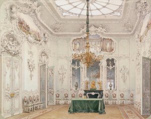 Talvipalatsin sisätilat. Vihreä ruokasali, 1852