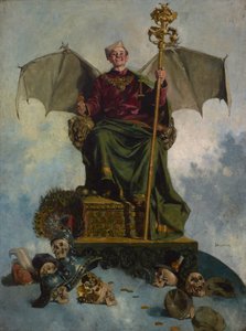 Saatanan allegoria (maailman herra), n. 1900 (öljy kankaalle) tekijältä Ludwik Stasiak
