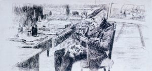 Muotokuva taidemaalari Giovanni Fattorista by Luigi Levi (1858-1860 - 1939), piirustus tekijältä Luigi Levi