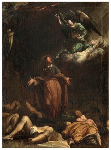 North Transept, San Roccon alttari 1635, 45, Genovesino 1645, San Rocco saa ruton tauon, Maalattu vasen alaosa