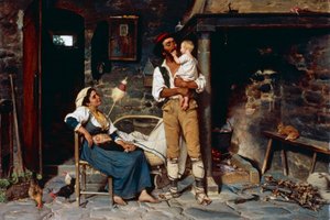 Lasten peli (öljy kankaalle) tekijältä Luigi Bechi