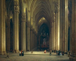 Milanon katedraalin (Milano Duomo) sisustus, kirjoittanut Luigi Bisi (1814-1886)