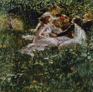 Kevään allegoria, Luigi Conconi (1852-1917), öljy kankaalle, 77x77 cm