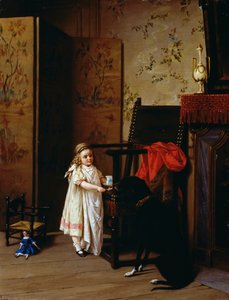 Aamiainen kahdelle, kirjoittanut Luigi Crosio (1835-1915), öljy levylle, 42x32 cm tekijältä Luigi Crosio