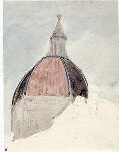 Santa Maria del Fioren kirkon kupoli, Firenze (akvarelli