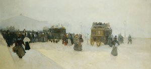 Place de la Concorde ja Palais Bourbon, tekijältä Luigi Loir