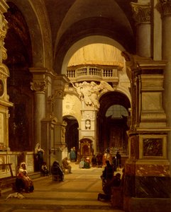 Santa Maria del Popolon kirkko Roomassa, kirjoittanut Luigi Marchesi (1825-1862) tekijältä Luigi Marchesi