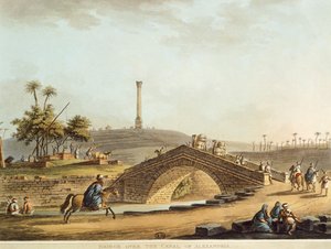 Egypti, silta Aleksandrian kanavan yli, Luigi Mayer, kaiverrus