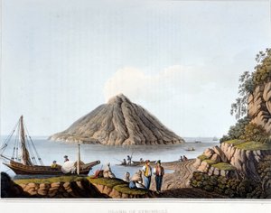 Strombolin saari - "" Näkymät ottomaanien valtakunnassa, Euroopassa, Aasiassa ja joillakin Välimeren saarilla", kirjoittanut Luigi Mayer, Lontoo tekijältä Luigi Mayer