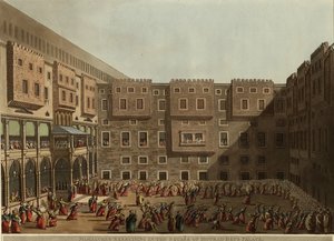 Mamelukit harjoittelemassa Murad Beysin palatsin aukiolla, 1802 tekijältä Luigi Mayer