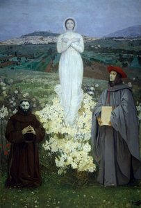 Luigi Serran (1846-1888) Neitsyt ilmestys Pyhälle Franciscus Assisilaiselle ja Bonaventurelle. tekijältä Luigi Serra