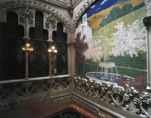Mosaiques, Casa Nava (1901-1907), a Reus - DOMENECH I MONTANER, Lluis (1850-1923). Navasin talo. 1901-1907. ESPANJA. Reus. Navasin talo. Sisätilojen mosaiikkikoristelu. Modernismi. Arkkitehtuuri.