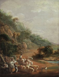 Kohtaus kyläläisten kanssa, 1786 tekijältä Luis Paret y Alcazar