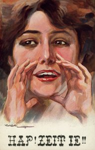 Nainen huutaa (värilitografia) tekijältä Luis Usabal