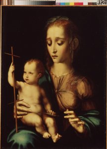 Madonna ja lapsi irtipäällä (Madonna ja lapsi irtipäällä). Luis de Moralesin maalaus (1509/20-1586), noin 1570. Espanjalainen taide, manieristinen tyyli. Eremitaaši, Pietari.