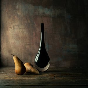 Tunnelmallinen asetelma, jossa on päärynöitä tekijältä Luiz Laercio