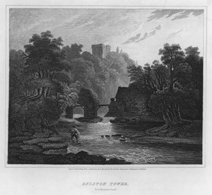 Dilston Tower, Northumberland (kaiverrus) tekijältä Luke (after) Clennell