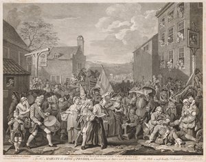 Marssi Finchleyyn vuonna 1746 (Hogarthin jälkeen)