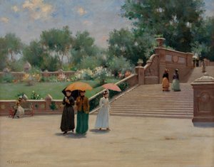 Puistossa, n. 1894 (öljy kankaalle) tekijältä Luther Emerson van Gorder