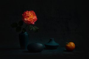 Hohtava oranssi ruusu