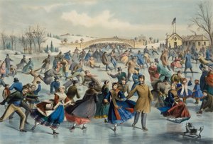 Central Park, Talvi - Luistelulampi, 1862. tekijältä Lyman Wetmore Atwater
