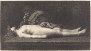 Efraimin leeviitti ja hänen kuollut vaimonsa tekijältä M.G. Fuchs after Jean Jacques Henner
