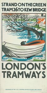 Strand on the Green, Tram 26 to Kew Bridge, London County Council LCC Tramways -juliste, 1924 tekijältä M Haythorne