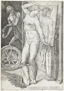 Kuolema yllättää naisen, n. 1490 - n. 1540 (kaiverrus) tekijältä M Master