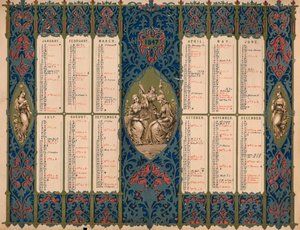Kalenteri pyhimysten ja kuninkaallisten syntymäpäivien kanssa, 1847.