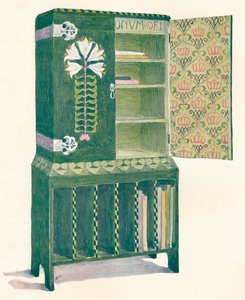Musiikkikaappi. M. H. Baillie Scottin luonnoksesta, 1800-luku