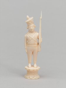 Valkoinen sotilas, shakkinappula, Intia, 1820 noin tekijältä Macneill MacLeay