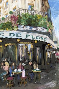 Café De Flore, 2019 (akryylimaali arkistopigmenttiprintillä)